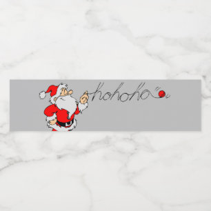 Funny Santa merry Christmas Ho Ho Humer art Water Bottle Label