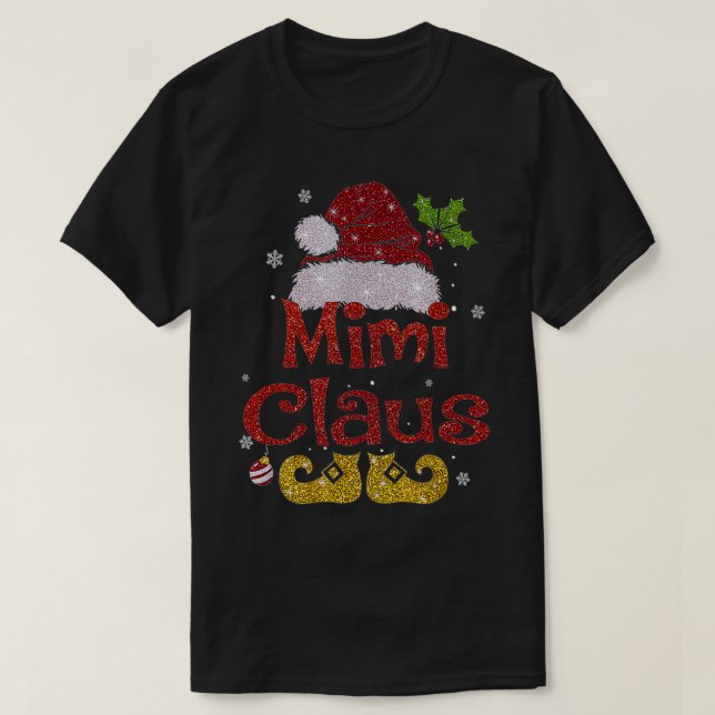 Funny Santa Mimi Claus Christmas Family Gifts  T-Shirt (Design Front)