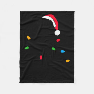 Funny Santa Miniature Schnauzer Christmas Lights D Fleece Blanket