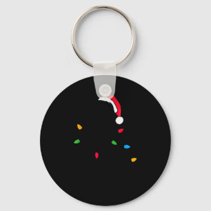 Funny Santa Miniature Schnauzer Christmas Lights D Key Ring