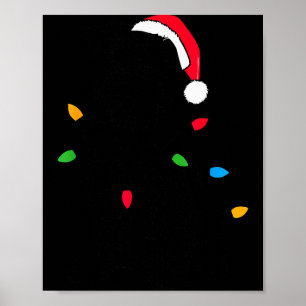 Funny Santa Miniature Schnauzer Christmas Lights D Poster