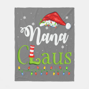 Funny Santa Nana Claus Christmas Matching Family Fleece Blanket
