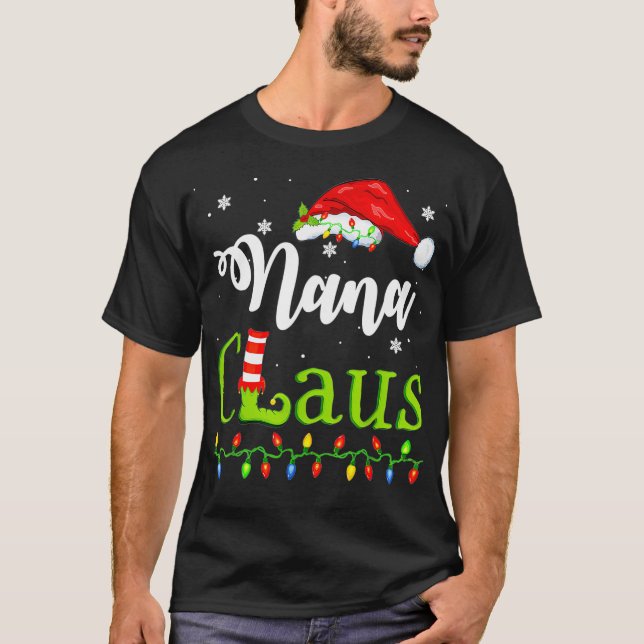 Funny Santa Nana Claus Christmas Matching Family T-Shirt (Front)