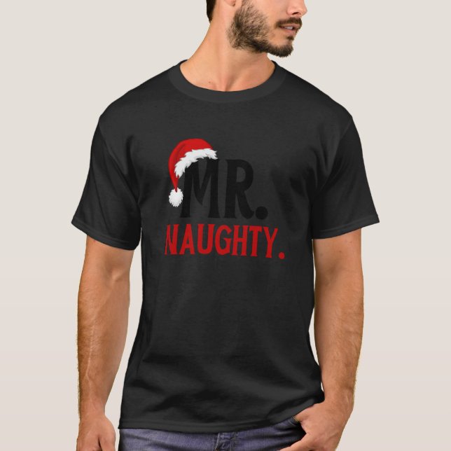 Funny Santa Naught List Certificate Merry Christma T-Shirt (Front)