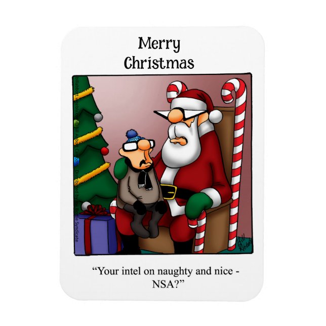 Funny Santa Naughty Or Nice Humour Magnet Gift (Vertical)