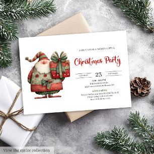 Funny Santa office party modern Christmas invite