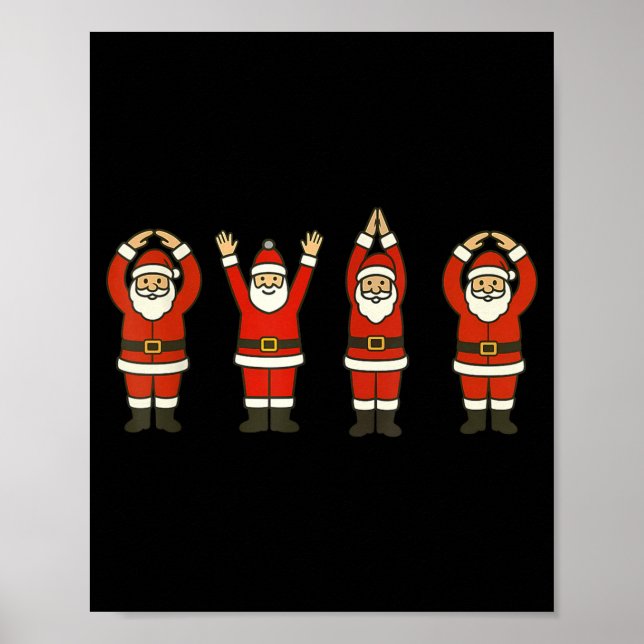 Funny Santa Ohio Midwestern Party O-h-i-o Christma Poster (Front)