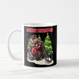 Funny Santa On Motorcycle Christmas Mens Coffee Mug