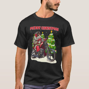 Funny Santa On Motorcycle Christmas  Mens T-Shirt