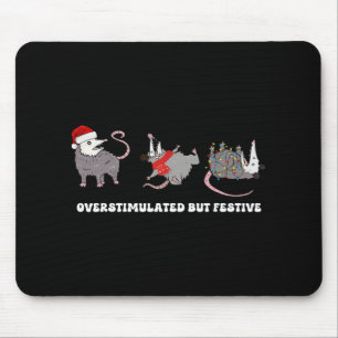 Funny Santa Opossums Overstimulated But Festive Xm Mouse Pad