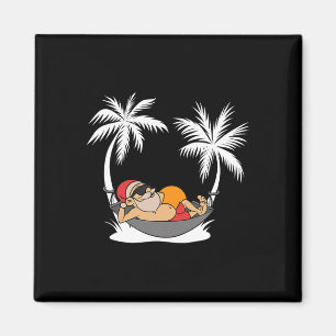 Funny Santa Palm Trees Xmas Hawaii Christmas In Ju Magnet