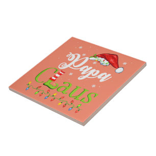 Funny Santa Papa Claus Christmas Matching Family Ceramic Tile