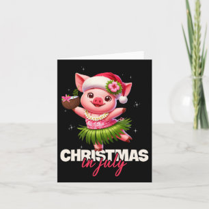 Funny Santa Pig Hawaiian Christmas In July Beach S Card