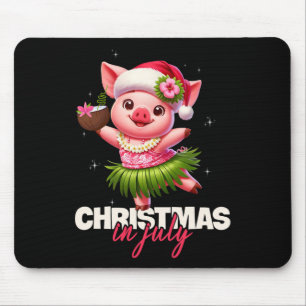 Funny Santa Pig Hawaiian Christmas In July Beach S Mouse Pad