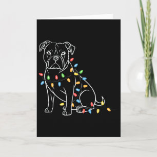 Funny Santa Pitbull Christmas Lights Pitbull Dog L Card