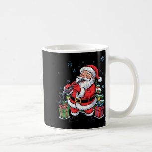 Funny Santa Playing Clarinet Holiday Chrismas Xmas Coffee Mug