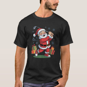 Funny Santa Playing Golf Holiday Christmas Xmas Pa T-Shirt