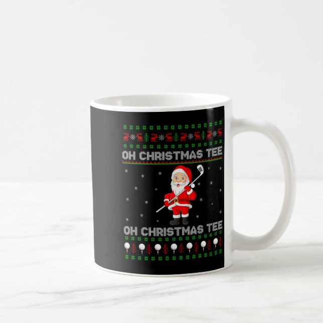 Funny Santa Playing Golf Srts Christmas  Coffee Mug (Right)