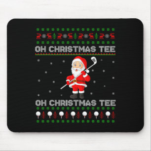 Funny Santa Playing Golf Srts Christmas Mouse Pad