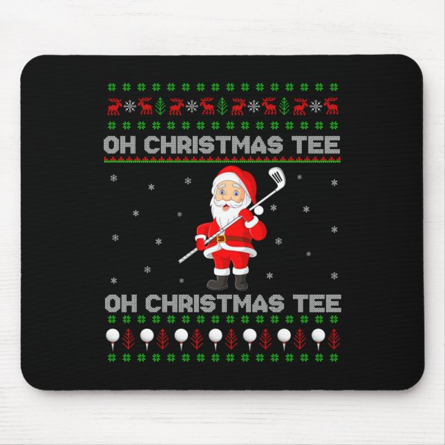 Funny Santa Playing Golf Srts Christmas  Mouse Pad (Front)