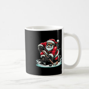 Funny Santa Playing Ice Hockey Lovers Boys Girls C Coffee Mug