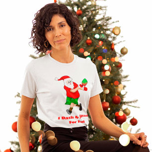 Funny Santa Playing Pickleball I Dash & Smash Fun  T-Shirt