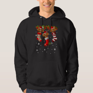 Funny Santa Poodle In Christmas Sock Dog Lover Gif Hoodie