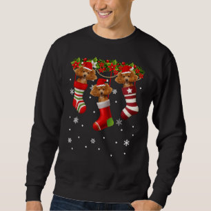 Funny Santa Poodle In Christmas Sock Dog Lover Gif Sweatshirt