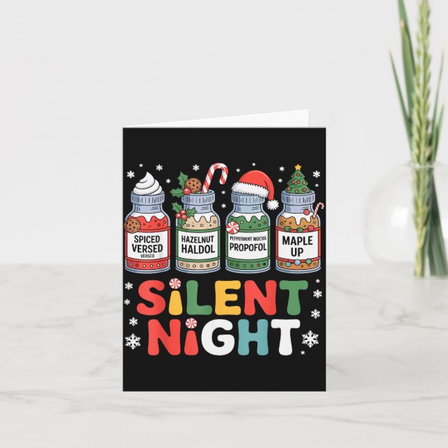 Funny Santa Profol Silent Night Icu Nurses Merry C Card (Front)