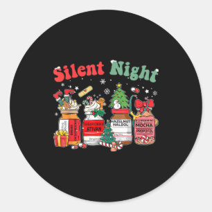 Funny Santa Profol Silent Night Icu Nurses Merry C Classic Round Sticker