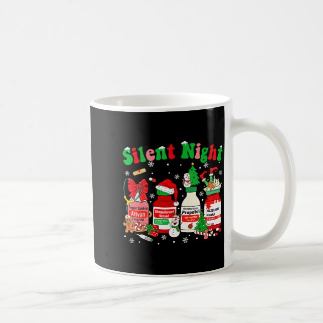 Funny Santa Profol Silent Night Icu Nurses Merry C Coffee Mug (Right)