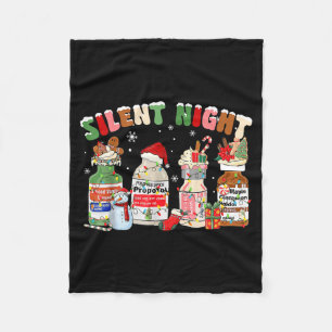 Funny Santa Profol Silent Night Icu Nurses Merry C Fleece Blanket