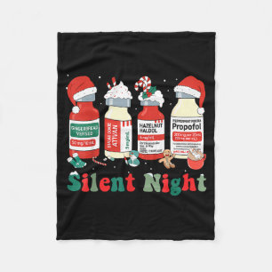Funny Santa Profol Silent Night Icu Nurses Merry C Fleece Blanket