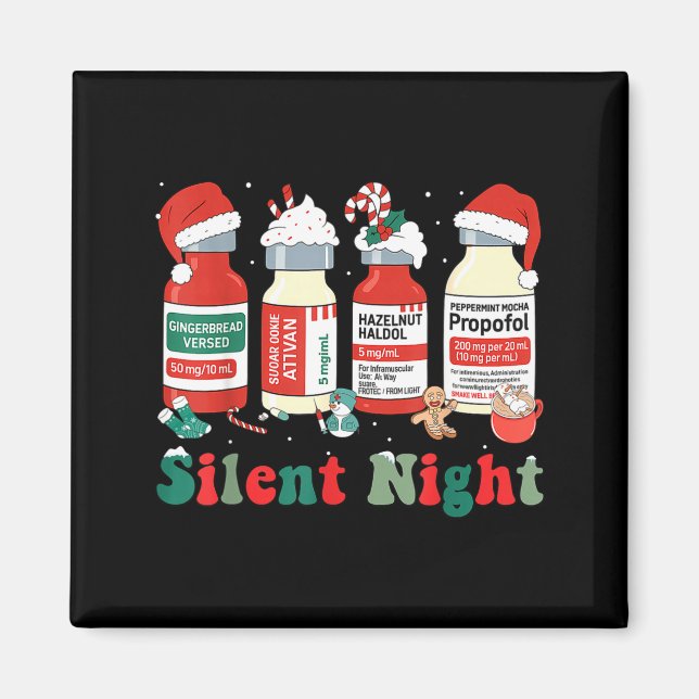 Funny Santa Profol Silent Night Icu Nurses Merry C Magnet (Front)