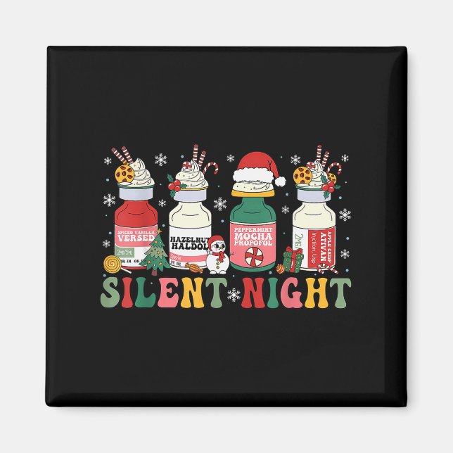 Funny Santa Profol Silent Night Icu Nurses Merry C Magnet (Front)