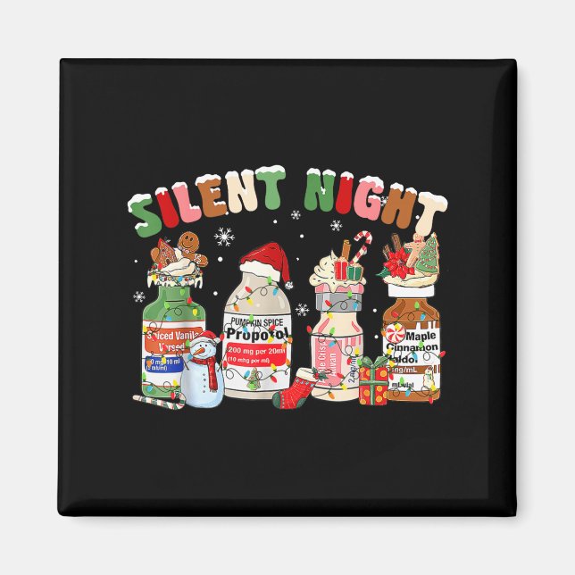 Funny Santa Profol Silent Night Icu Nurses Merry C Magnet (Front)