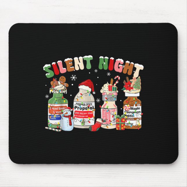 Funny Santa Profol Silent Night Icu Nurses Merry C Mouse Pad (Front)