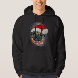 Funny Santa Pug Dog Christmas Hoodie