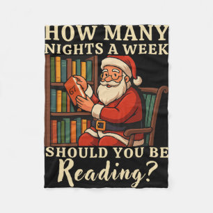 Funny Santa Reading 67 Meme Tee Christmas Teacher Fleece Blanket