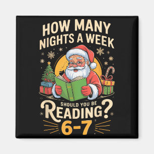 Funny Santa Reading 67 Meme Tee Christmas Teacher Magnet