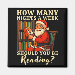 Funny Santa Reading 67 Meme Tee Christmas Teacher Magnet