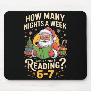 Funny Santa Reading 67 Meme Tee Christmas Teacher Mouse Pad