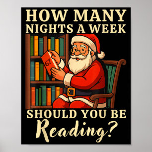 Funny Santa Reading 67 Meme Tee Christmas Teacher Poster