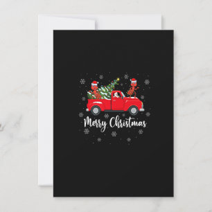 Funny Santa Riding Christmas Tree Truck Ants Chris Invitation