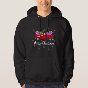 Funny Santa Riding Christmas Tree Truck Axolotl Ch Hoodie