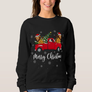 Funny Santa Riding Christmas Tree Truck Lion Chris Sweatshirt