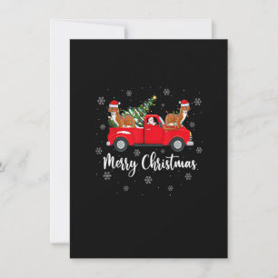 Funny Santa Riding Christmas Tree Truck Weasel Chr Invitation
