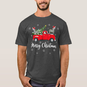 Funny Santa Riding Christmas Tree Truck Zebra Chri T-Shirt