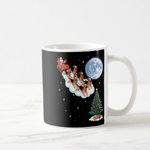 Funny Santa Riding German Shepherd Dog Tree Christ Coffee Mug