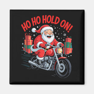 Funny Santa Riding Motorcycle Holiday Christmas Xm Magnet